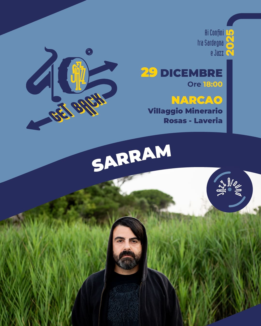 Concerto di Sarram alla Laveria della Miniera di Rosas il 29 dicembre 2025. Musica ambient e drone in un luogo unico. Visita guidata prima dell’evento.